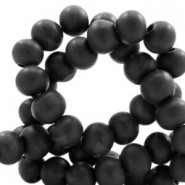 Wood beads round 6mm Black